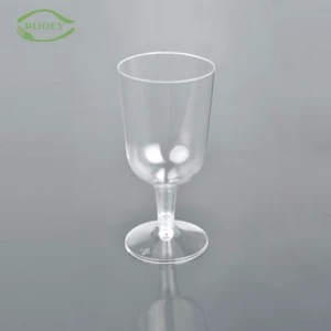 Smart design personalized stackable unbreakable transparent hard custom polystyrene clear goblet disposable plastic wine cup