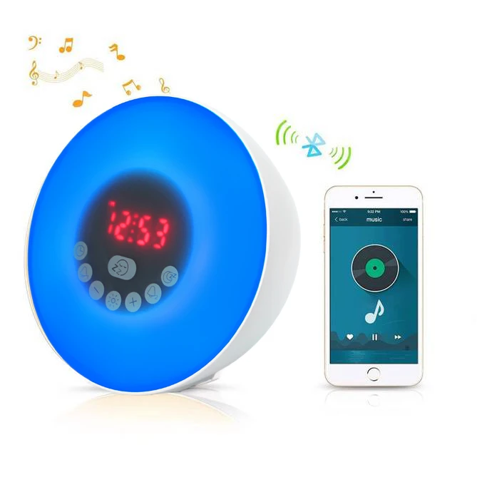 SmartSleep Wake-Up Light Therapy Alarm Clock with Color Sunrise Simulation and Sunset Fading Night Light with Bluetooth Speaker