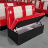 (SP-KS269) American retro used cafe furniture dining leather storage sofa seating restaurant booths