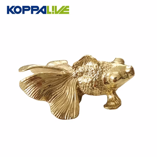 Solid Brass Goldfish Furniture Knobs Drawer Copper Fish Candy Box Cabinet Knob
