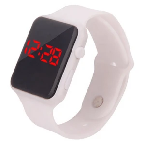 Square mens Digital watch Gift Silicon LED Watch