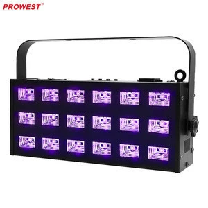 Stage Light UV Blacklight LED 18PCS 3W Strobe Light with DMX512 and 7 Channels uv black led light
