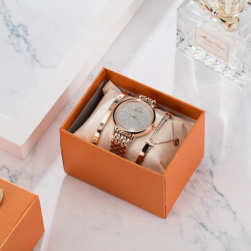 Starry Sky Lady Wrist Watch Fashion Bracelet and Watch Set For Women