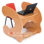 Steel Leg Single Side Narrow library reading table with Wood Partition Top
