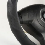 Steering Wheel Cover With  white rubber High Quality Genuine Leather  Car Steering Wheel Cover