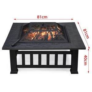 Stocked Amazon Best Seller 32 Inch Square Metal Backyard Patio Garden Outdoor Fire Pit