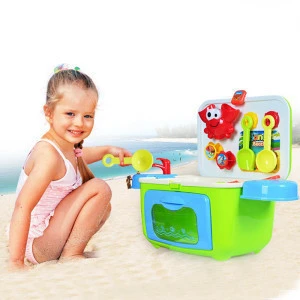 Summer Sand Tool Table Kids Beach Toys With Storage Box