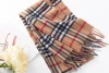 Super soft lambswool cashmere scarf classic check plaid wool scarf fluffy cheap winter scarf