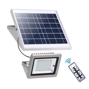 Super Thin 18W/32W/40W/50W LED Lamp LFP Battery Solar Powered Outdoor Flood Light with IR Remote Control