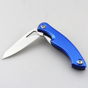 Swiss quality aluminium flat handle folding camping Knife with lock