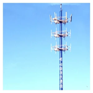 Tapered Tubular Steel Pole Monopole Tower 10M to 50M Single Pipe Communication Antenna Tower Telecommunication Tower Accessory