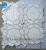 Thassos White Azul Cristallino Marble Mosaic, Flower Marble Mosaic Tiles
