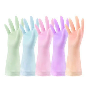 Thin Section Latex Kitchen Rubber Clean Gloves Rubber Waterproof Household Gloves