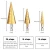 Import Titanium Coated 4-12/20/32mm Step Drill, Double Cutting Blades Core Cone Hole Cutter High Speed Steel Wood Metal Step Drill Bit from China