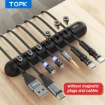 TOPK L16/L35 Silicone Cable Organizer Clamp Desktop USB Cable Clips Winder Tidy Management Holder