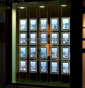 Transparency Acrylic led hanging real estate agent window led display