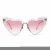 Import Transparent Color Oversize PC Frame PC Lenses heart shape Fashion Sunglasses from China