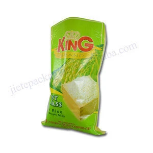 Transparent plastic laminated pp woven basmati rice bag 25kg 50kg export