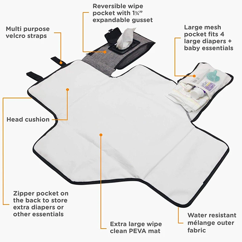Travel Portable Changing Pad Baby Diaper Changing Mat
