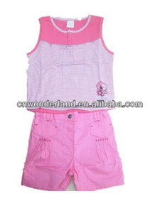 Trendy summer girls clothing set childrens clothes
