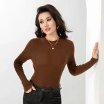 trendy woman clothes custom logo merino wool long sleeve pullover fashion sweater women