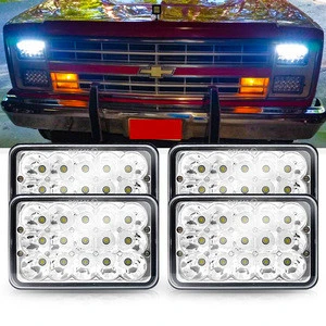 Truck Light System 4x6 inch DOT Approved HeadLamp Square 5&#39;&#39; 60W Led Work Hi/Lo beam Light For Ford Mustang