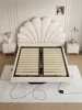 Tufted Tech Fabric Custom Up-holstered Beds King Size Platform Apartment Bed with Bedside Table