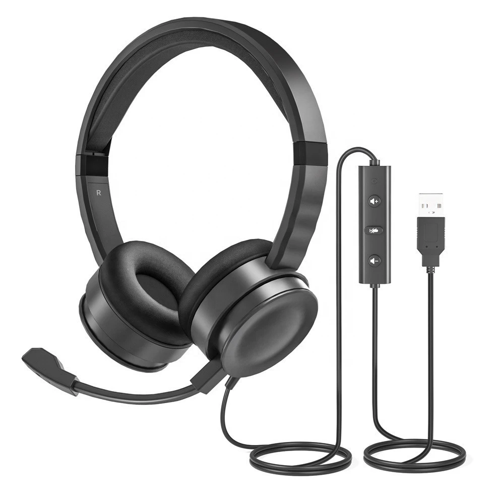 UHURU Noise Cancelling USB Headset Call Center Headset USB for Call Center or Gaming with USB Headset with Microphone