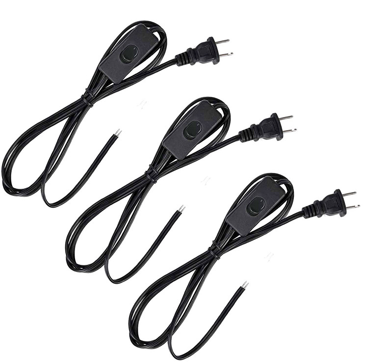 Buy Us Polarized 2 Prong Plug Lamp Power Cord With On/off Switch, Black ...