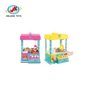 USB 24 COINS mini plastic candy grabber machine toy with music light