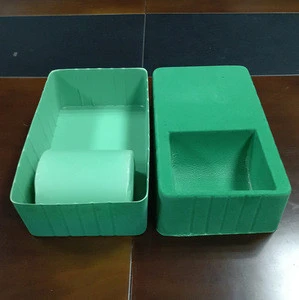 Vacuum formed flock velvet plastic packaging tray for cosmetics low cost different color velvet plastic packaging insert tray