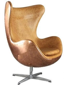 Vintage design Arne Jacobsen Aviation Spitfire Aluminum swivel Egg chair