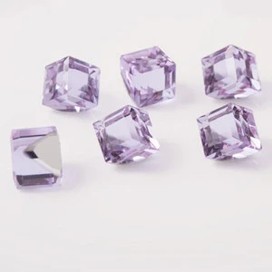 Violet color 4mm cube crystal beads fashion and garment cube glass beads