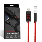 Voltage Current 3A Nylon Braided Type C Fast Lcd Display Usb Cable