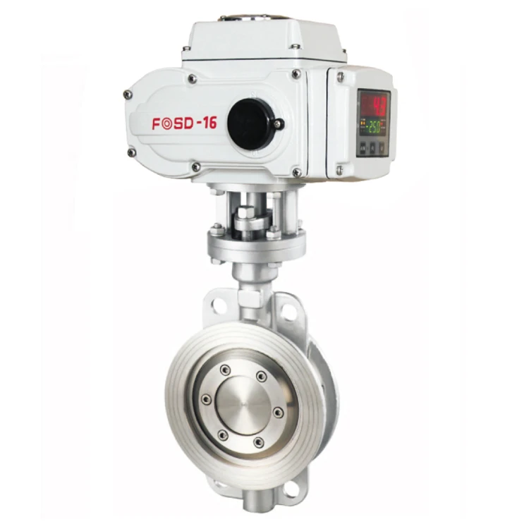 Wafer Type 304 Stainless Steel pneumatic actuated butterfly valve