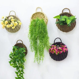 Wall decoration wicker flower basket wicker flower pot wall hanging flower pot hanging basket