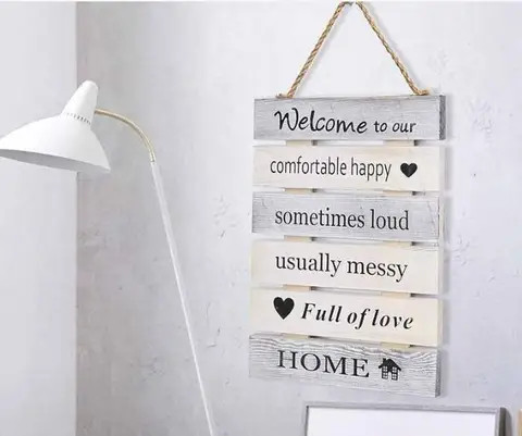 Wall Hanging Interchangeable Christmas Decor Fall Sign Seasonal Front Door Rustic Wood Welcome Sign