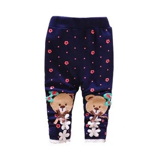 warm winter pants  casual children girls pp  long pants romper with Chinese brand