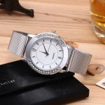 watches women top brand luxury gold crystal diamond mesh stainless steel bracelet watches ladies quartz wristwatch(EJ0021)