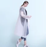 Waterproof Long EVA Material Raincoat Translucent Rain Coat Adults Outdoor Plastic Raincoat With Plastic Sleeve
