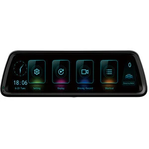 WDR&amp;HDR adas function WIFI Dual Mirror Dash Cam for car with Live Monitor dual camera dash cam dvr black box
