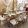 Wedding Gold Mirror Glass Stainless Steel Dining  Rose Gold Table wedding rent dining table