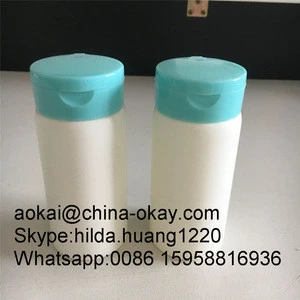 white color with green flip top cylinder plastic powder shaker bottle skin care powder jar plastic baby talcum powder bottle