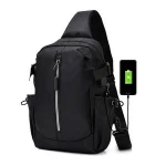Wholesale big capacity High Quality Polyester black men casual messenger bag