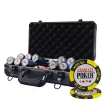 wholesale casino Texas Holdem 14g clay aluminum suitcase poker chip set 500 for poker game