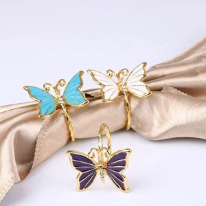 wholesale cheap price napkin rings butterfly for wedding decoration