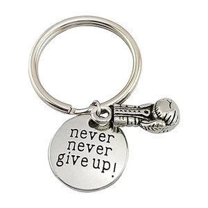 Wholesale Creative Boxing gloves Sports key chain with never give up