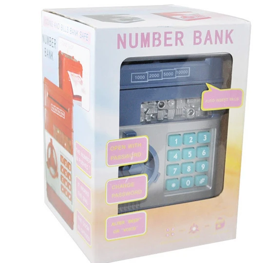 Wholesale Creative styling ATM piggy bank,  automatically save Safe money saving box ,Mini cartoon piggy bank saving money