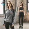 Wholesale Custom 3pcs Fitness Women Training Athletic Tracksuits Jogging Wear Running Lovers Hooded Sportswear Suit