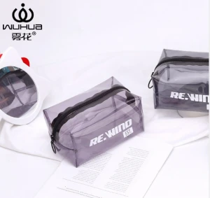 Wholesale Customised Professional Holiday Travel Large Small Transparent Vinyl Clear Pvc Brush Makeup Bag